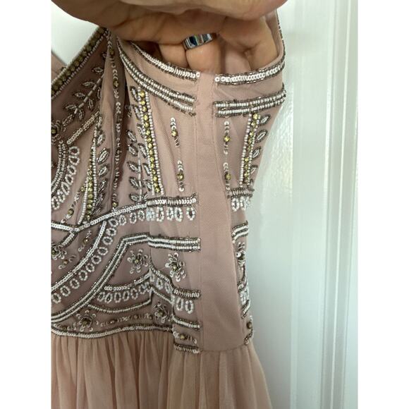 Anthro BHLDN Sterling Beaded Gown in Blush, 10 (Altered) - Picture 8 of 11